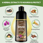Ammonia free light brown hair dye being applied with protective gloves for safe usage.