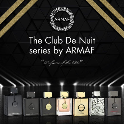 Authentic Armaf Club De Nuit Intense Eau De Toilette side profile of black bottle