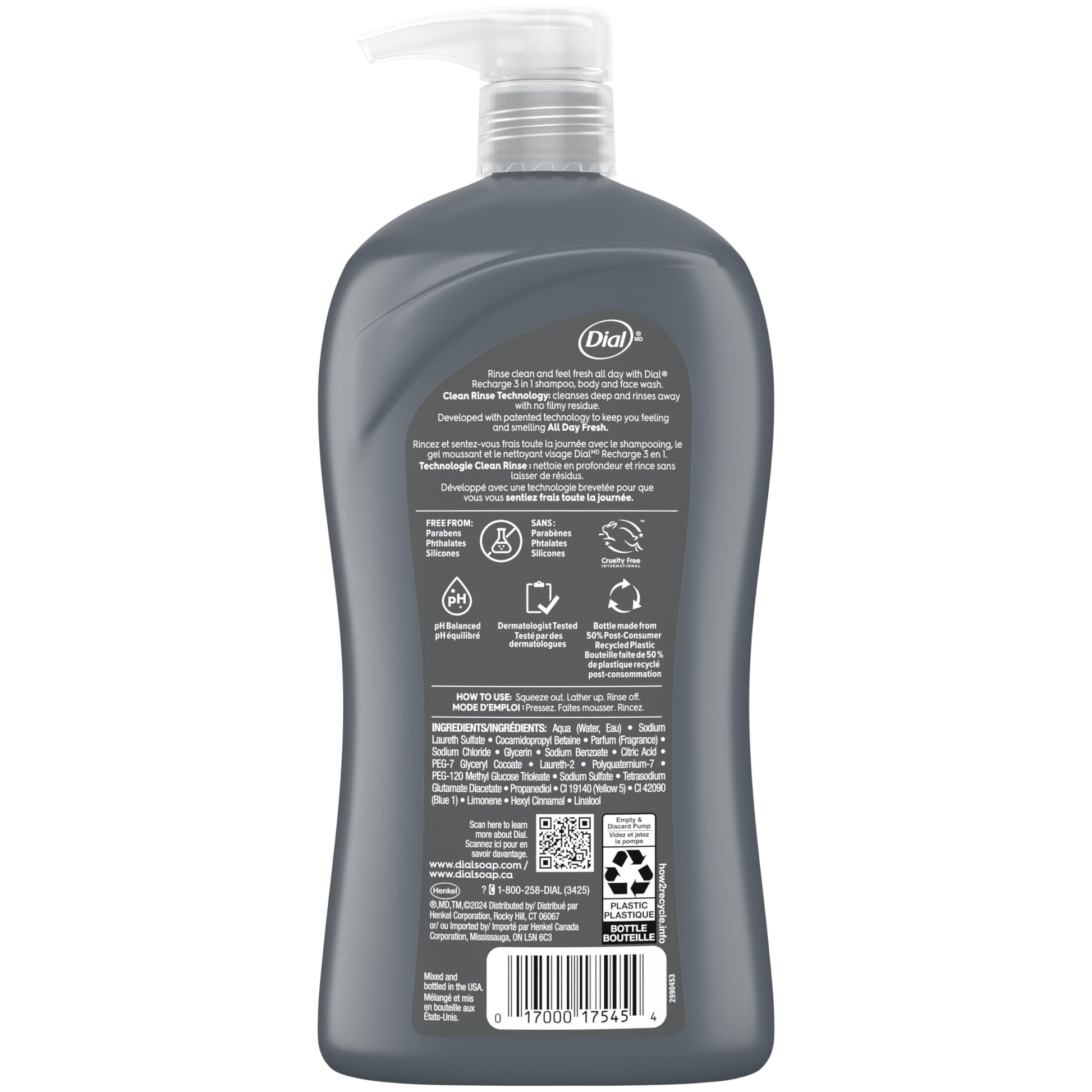 Dial Men cedar leaf scent body wash packaging