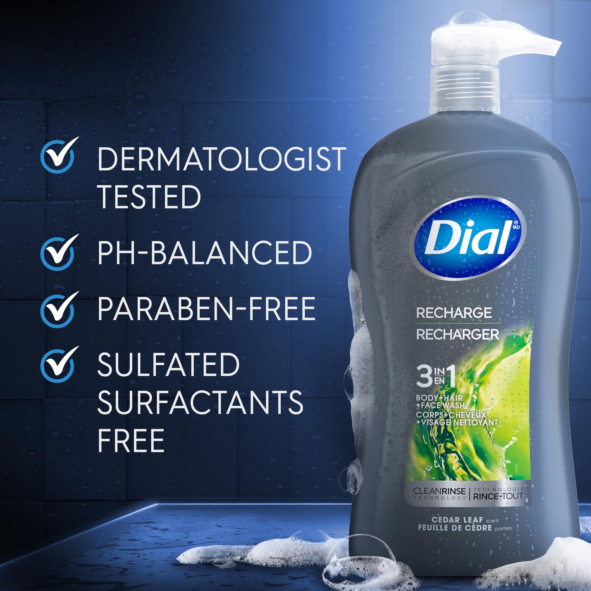 Texture and consistency of Dial Men 3-in-1 shower gel