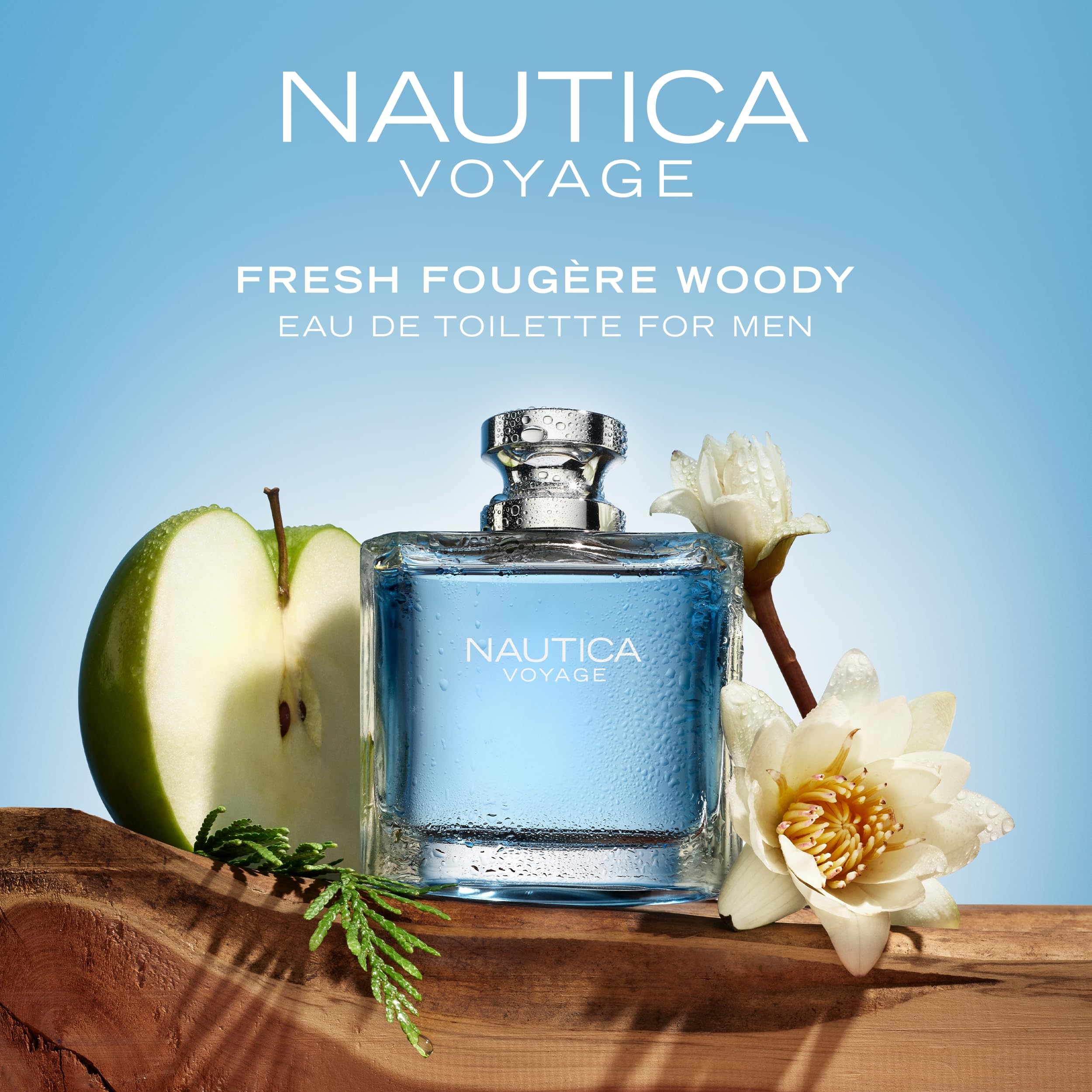 Nautica Voyage 100ml men perfume packaging box and bottle on display