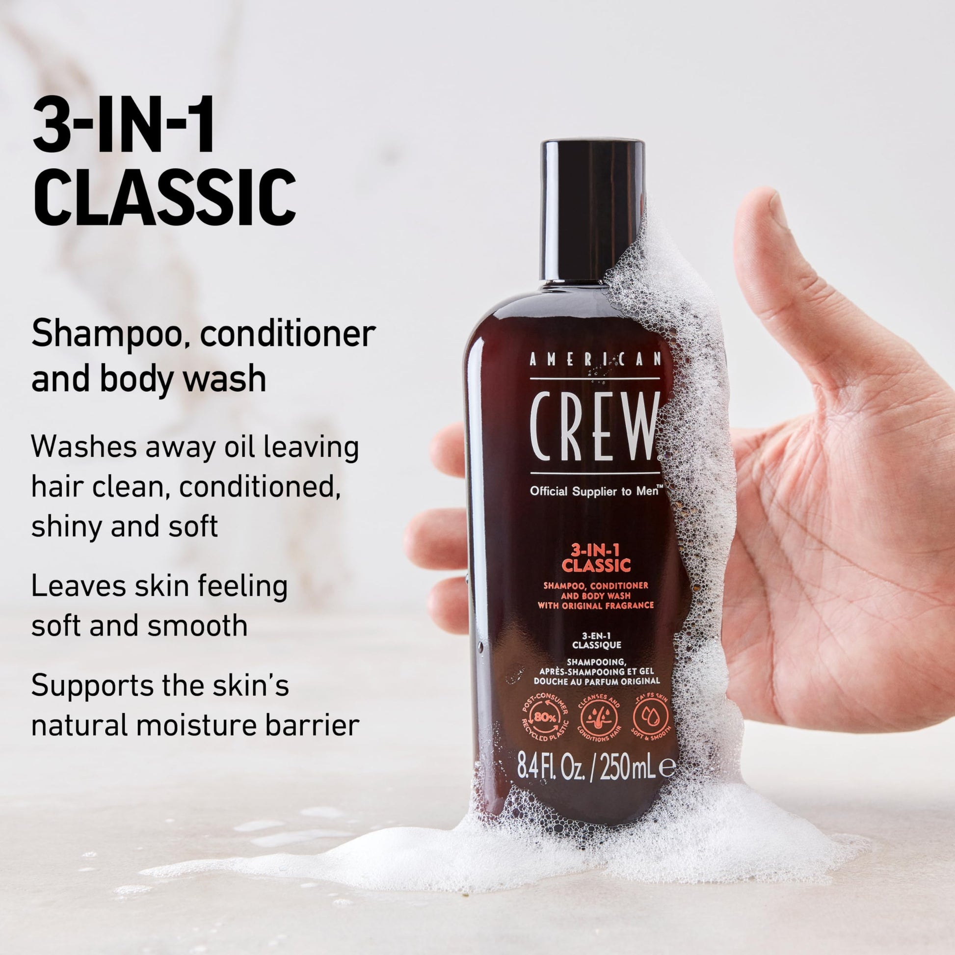 American Crew professional grooming men hair and body wash