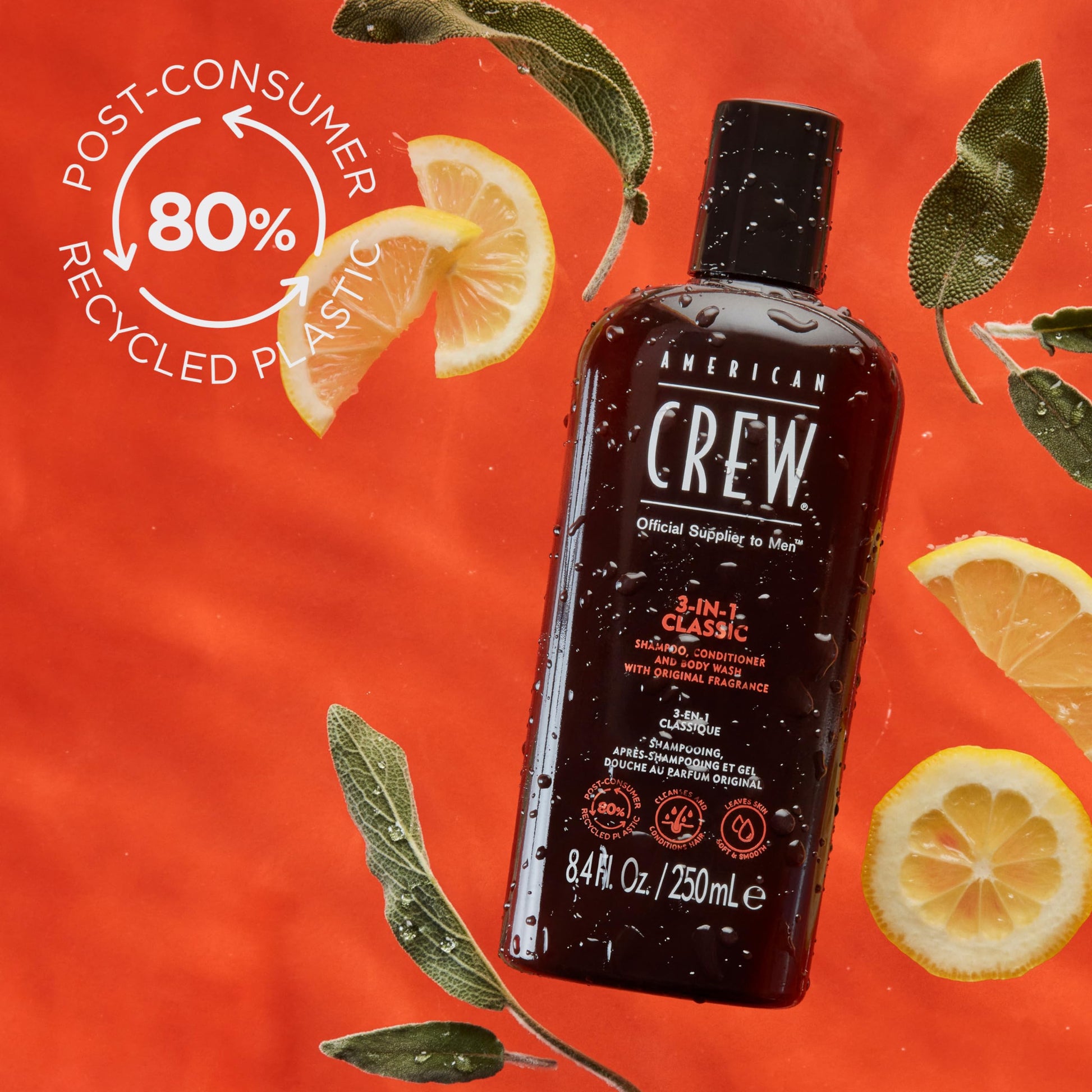 American Crew 3-In-1 back label details and ingredients