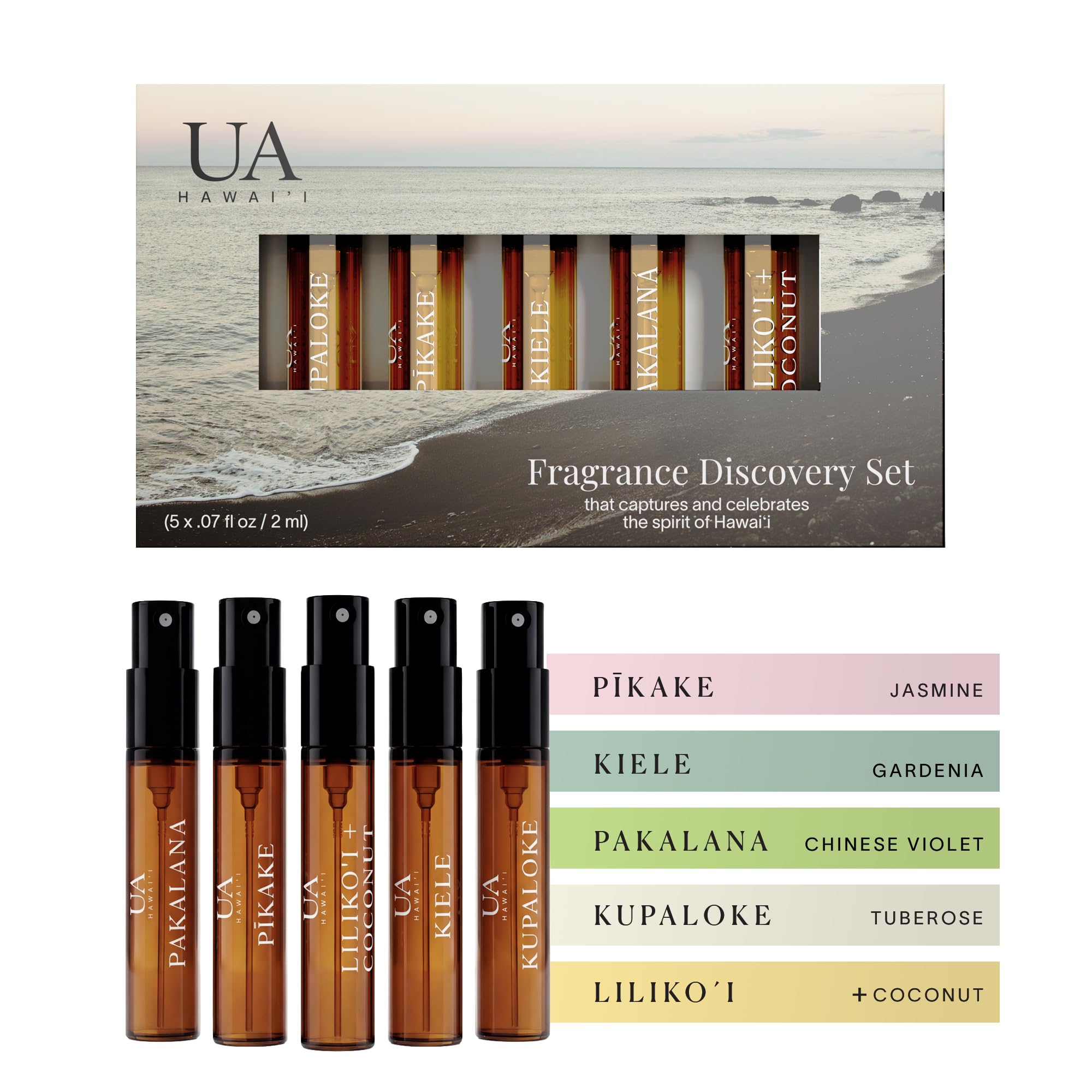 Ua Body Hawaii alcohol-free refreshing mist spray bottle on premium display
