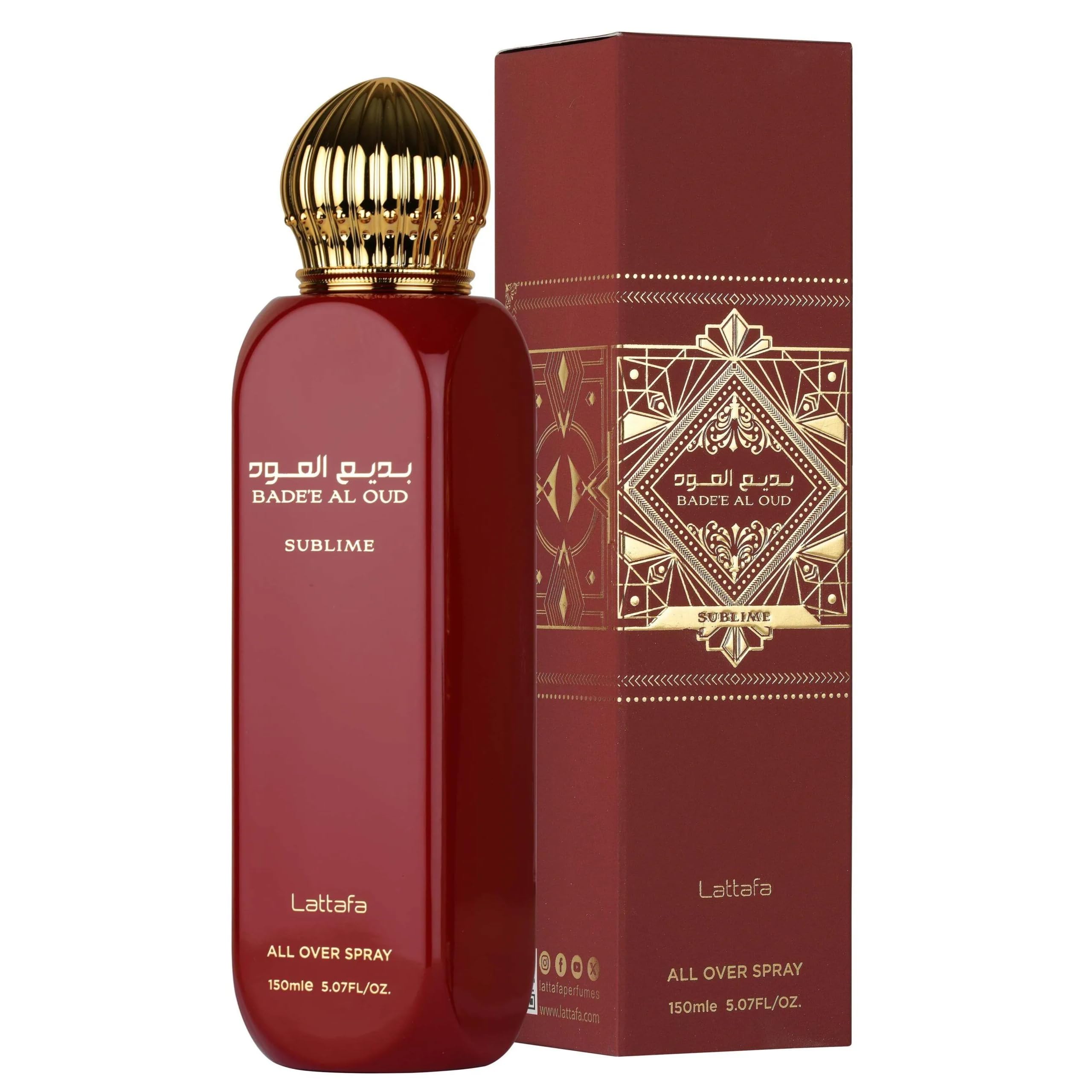 Unisex luxury woody aromatic body spray by Lattafa displaying authentic packaging and Middle Eastern fragrance design