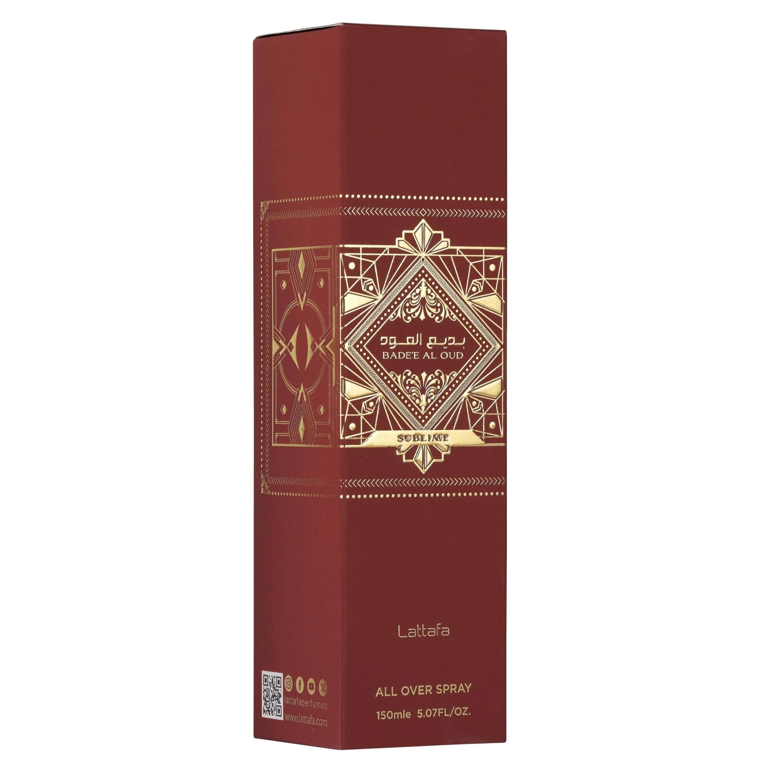 Premium Lattafa imported body mist for men and women featuring apple plum and oudh fragrance notes