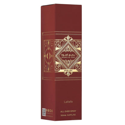 Premium Lattafa imported body mist for men and women featuring apple plum and oudh fragrance notes