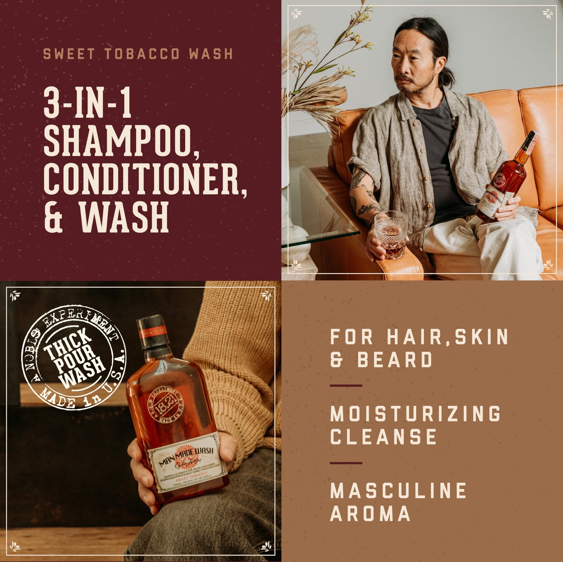 18.21 Man Made Sweet Tobacco bottle side profile