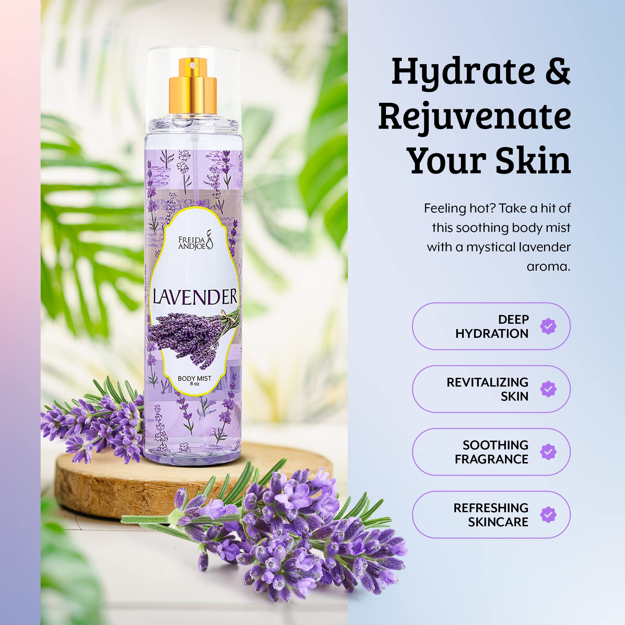 Luxury body mist for women with lavender scent