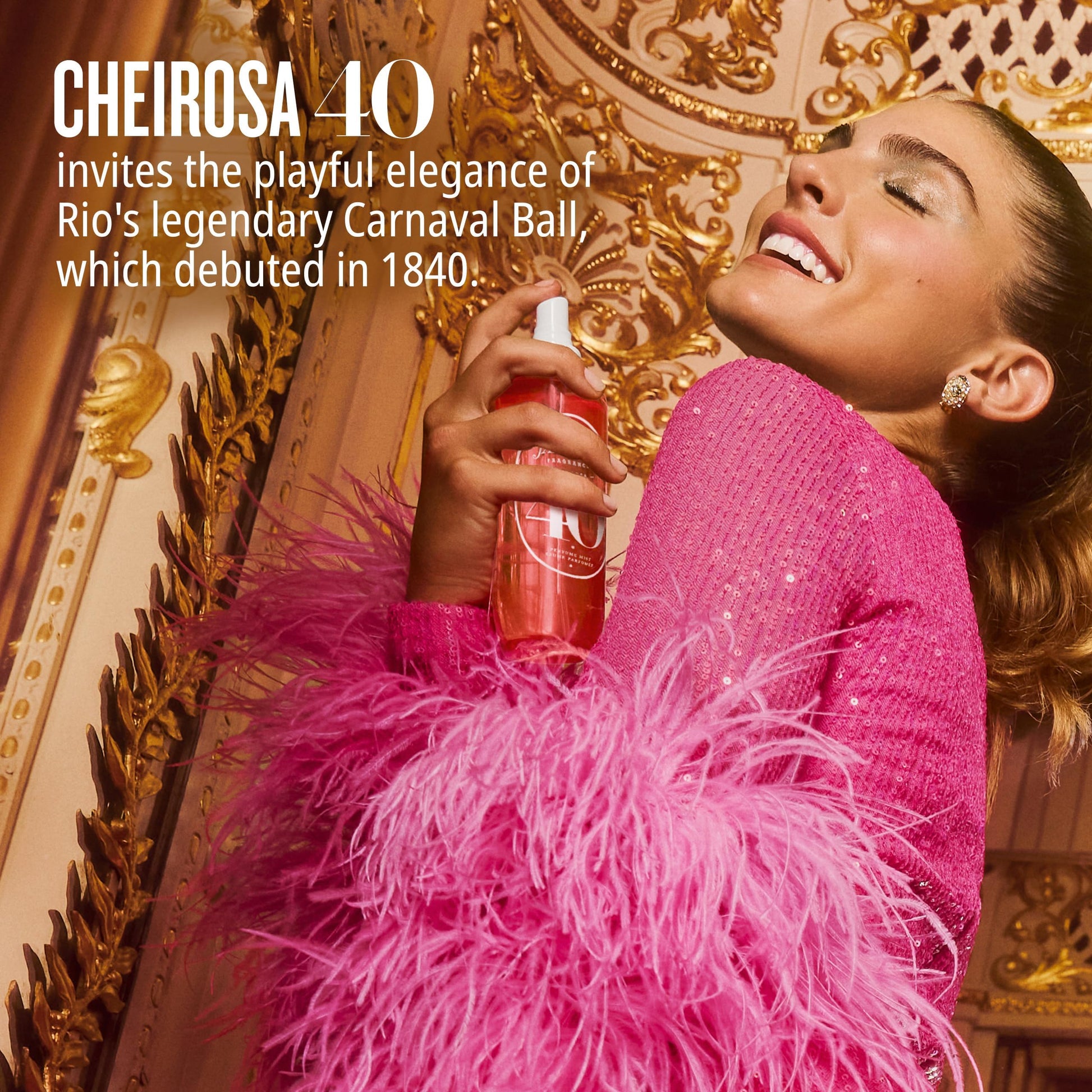 Sol de Janeiro Cheirosa 40 floral gourmand hair mist bottle showing brand packaging