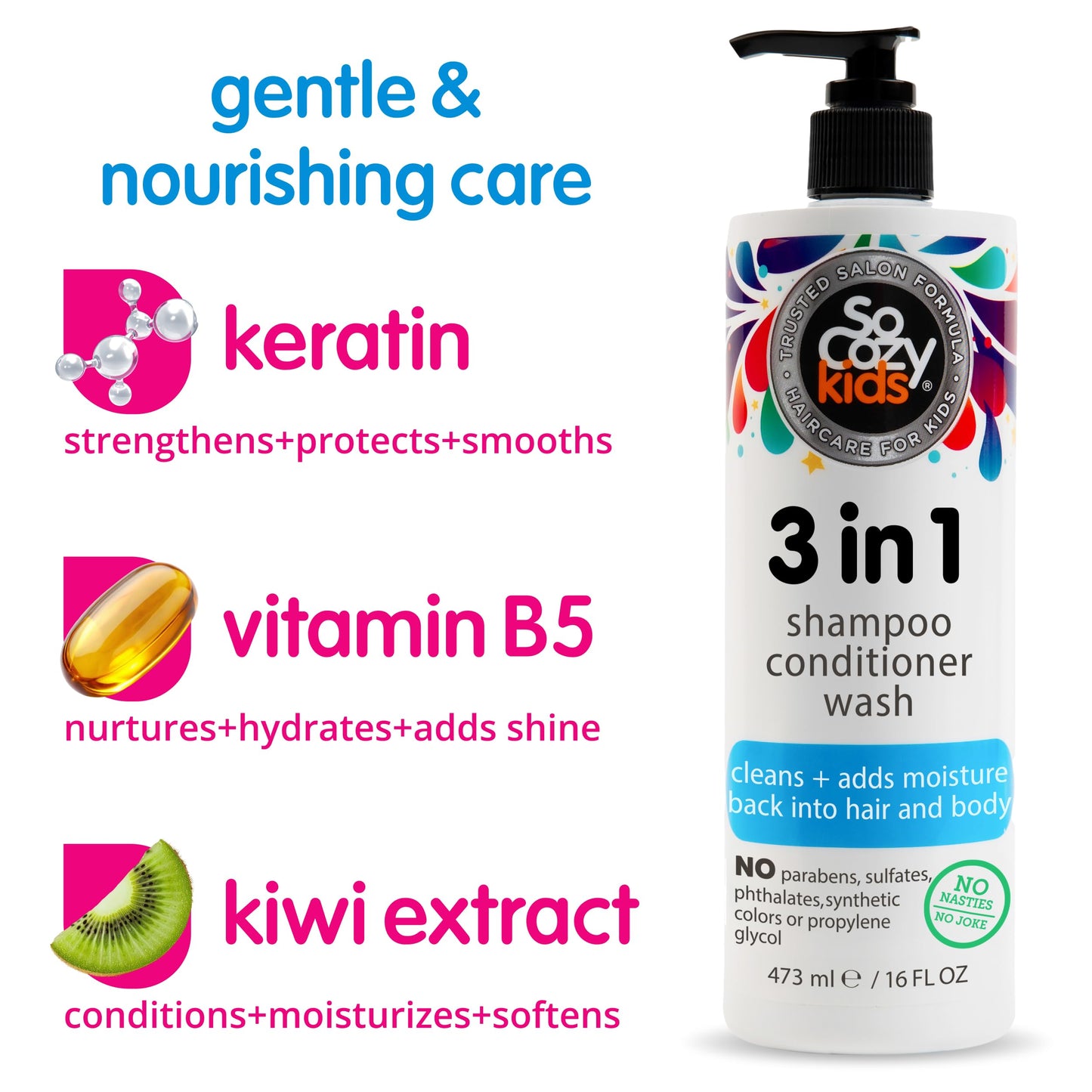 SoCozy 3-in-1 hair and body cleanser back view