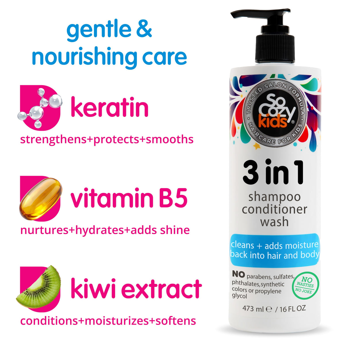 SoCozy 3-in-1 hair and body cleanser back view