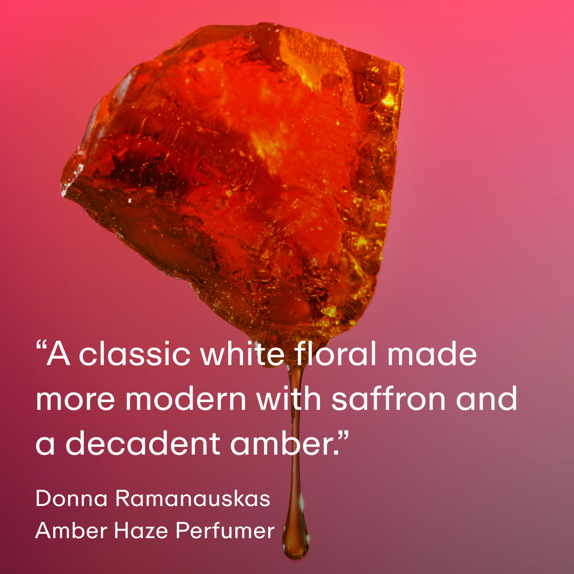 Close up of Phlur Amber Haze bottle nozzle and design