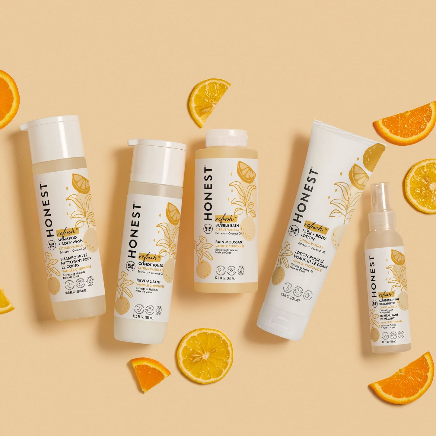 The Honest Company hair care product bottle details