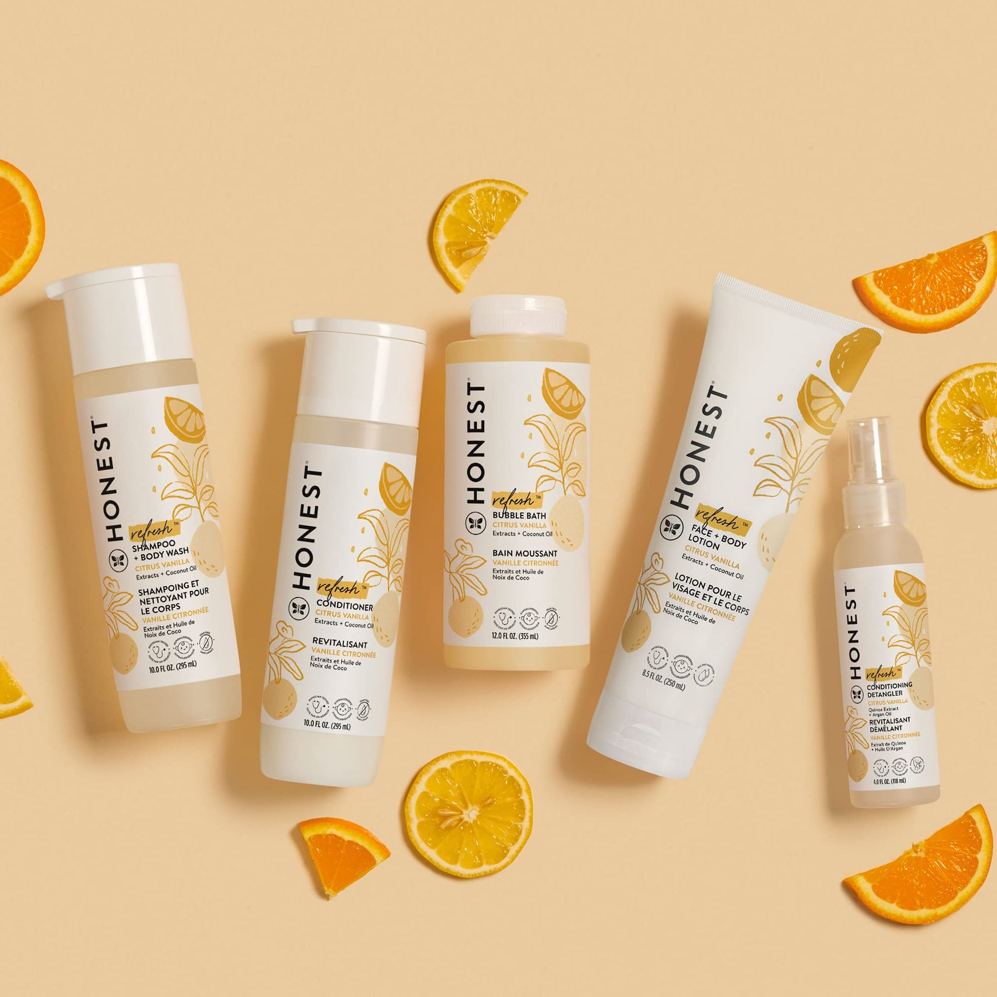 The Honest Company hair care product bottle details