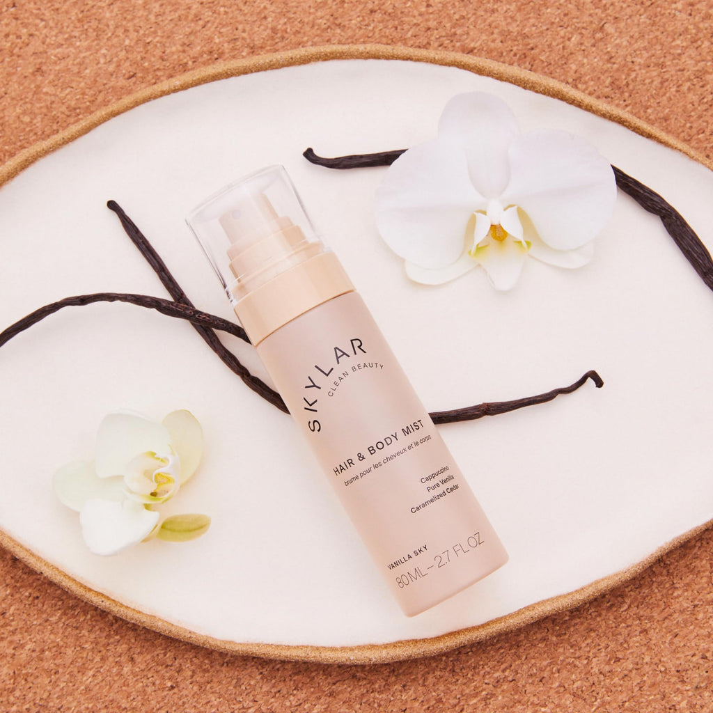 Skylar Vanilla Sky hair and body mist packaging box
