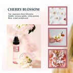 Close up of the Cherry Blossom fragrance mist bottle from the set.