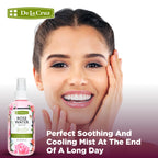 Skincare application of De La Cruz rose water spray