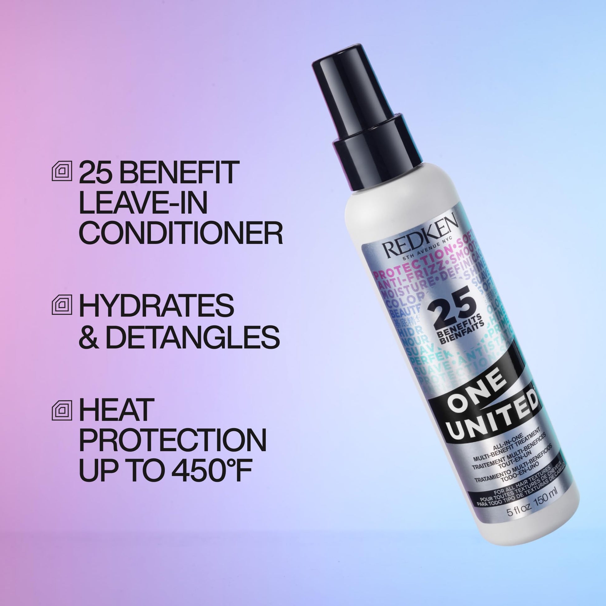 Redken One United 150ml spray bottle packaging details