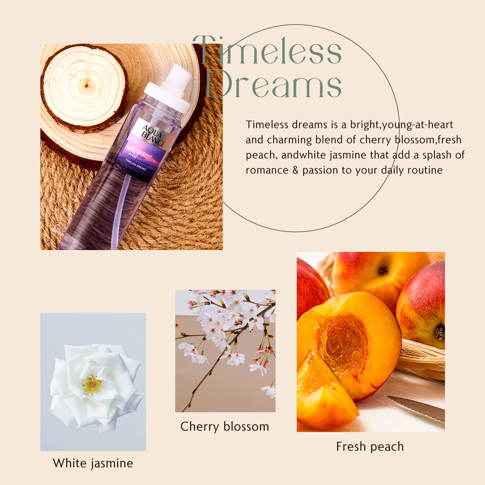 Aqua Blance cherry blossoms fragrance mist set for women