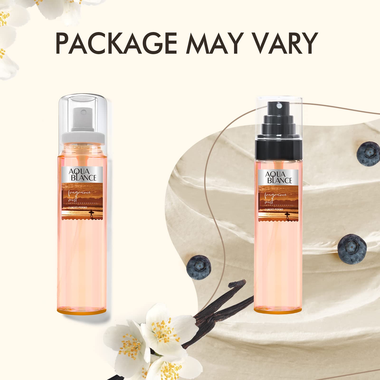 Top view of Aqua Blance fragrance mist pack of three