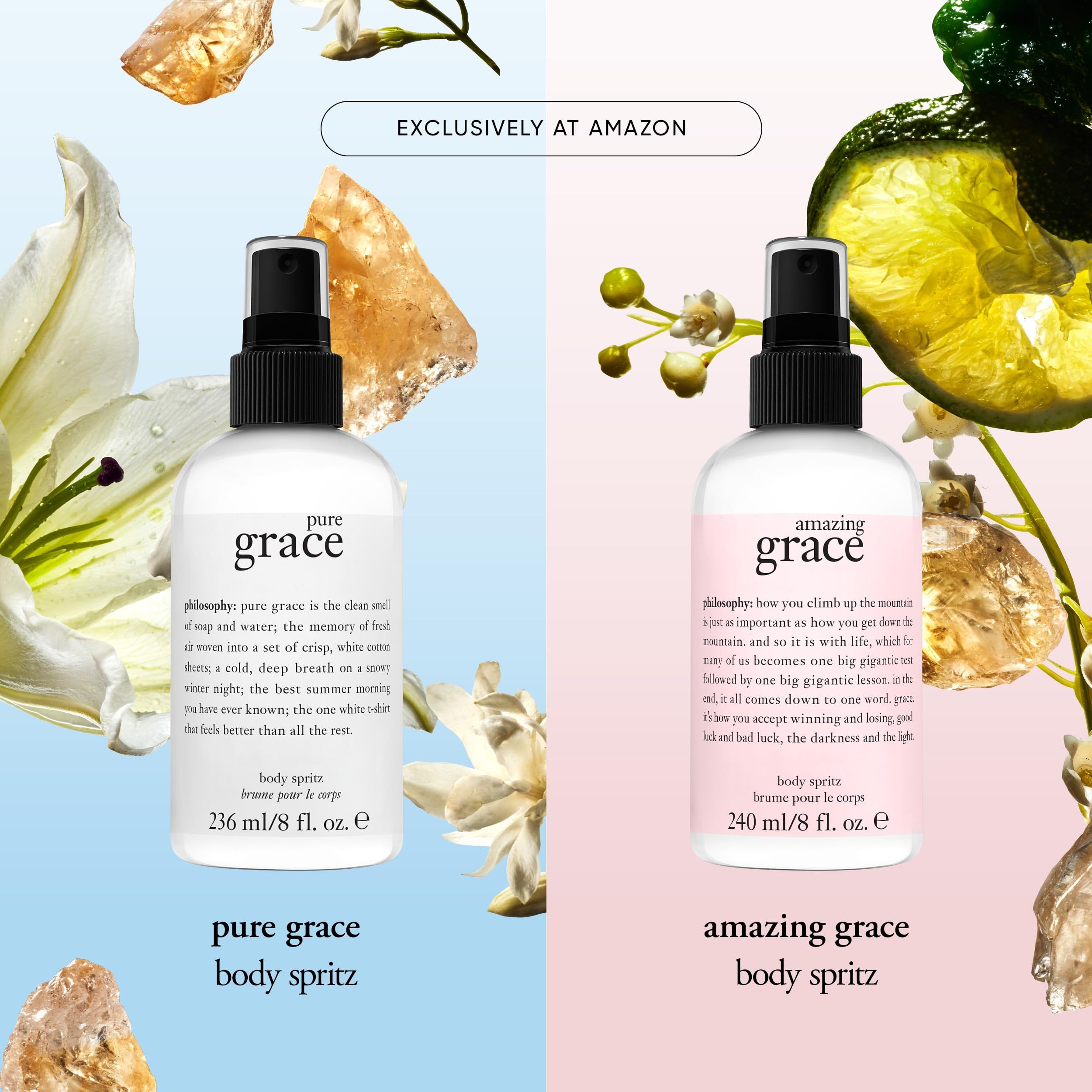 Close up of Philosophy Pure Grace 8 fluid ounce bottle