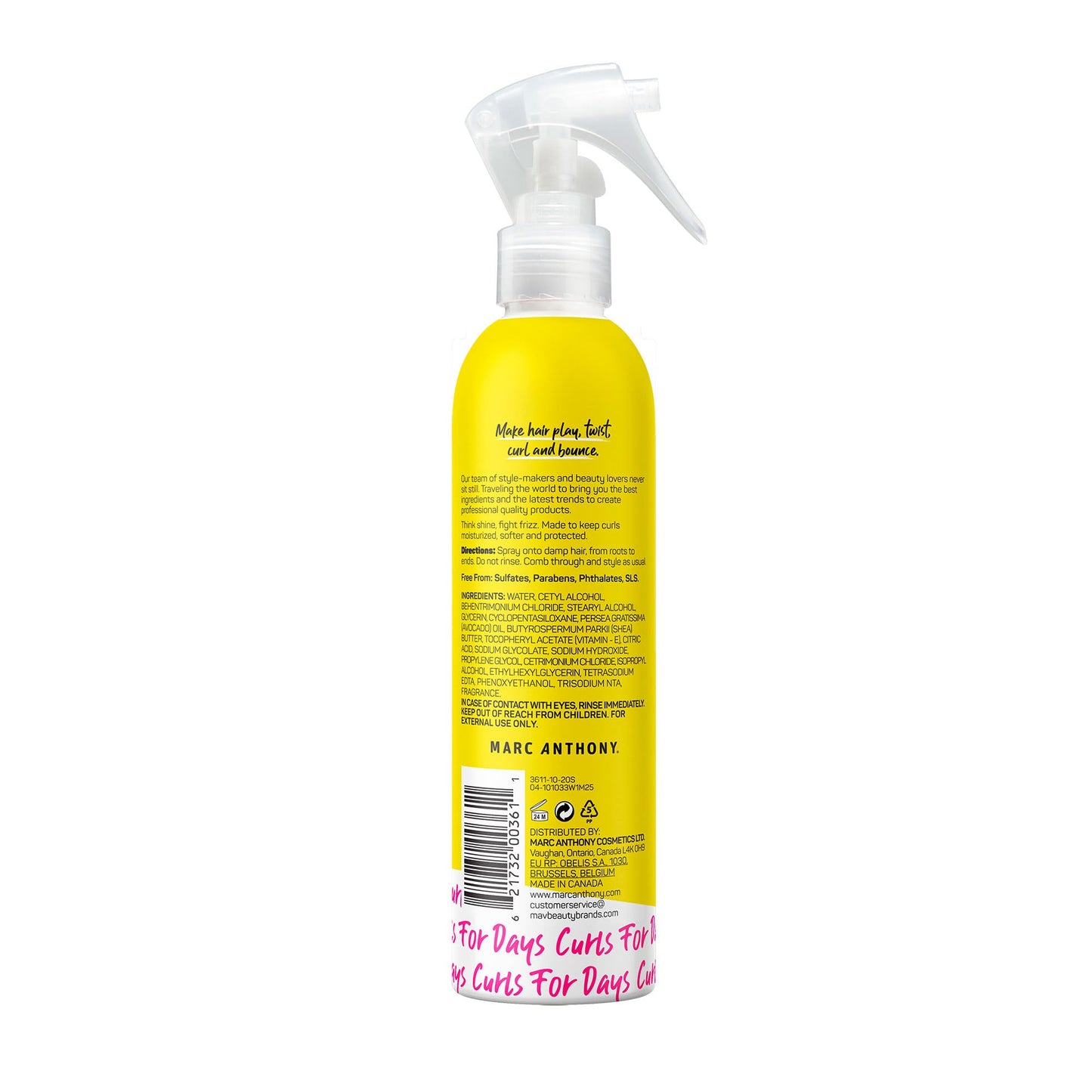 Close up of Marc Anthony leave-in conditioner for curly hair