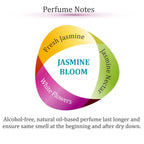Close up of Zoha Jasmine Bloom glass roller perfume packaging