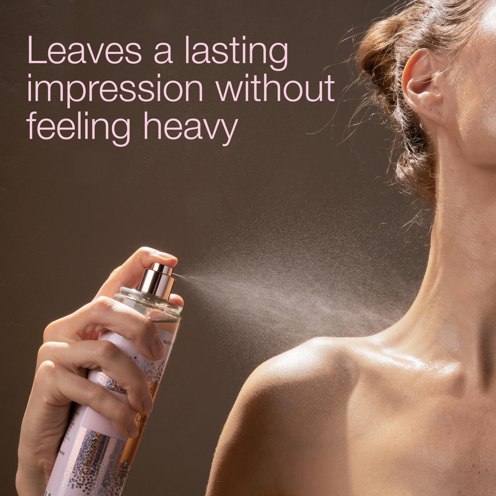 Close up of Champagne Toast fine fragrance mist packaging