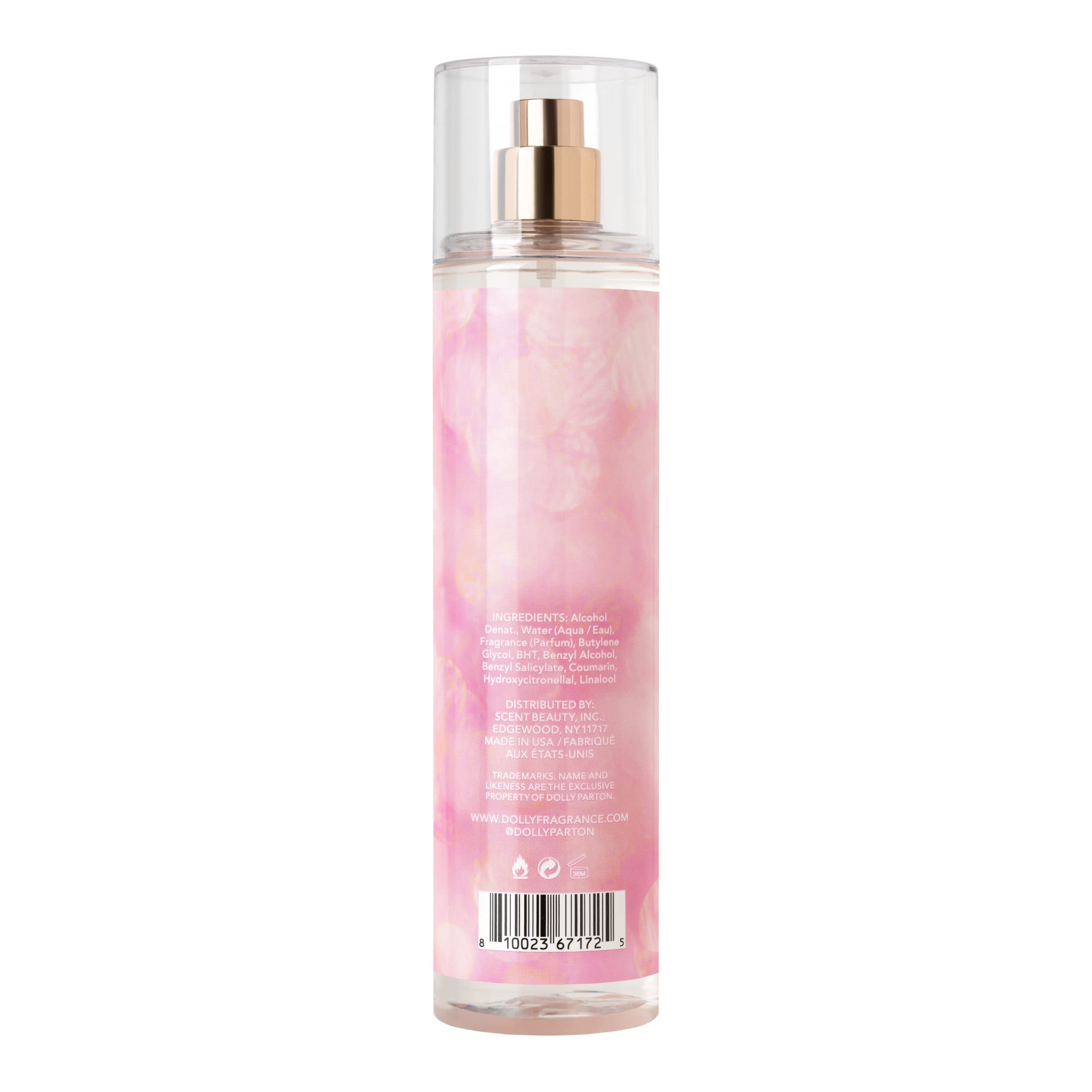 Close up of Scent Beauty body mist label details