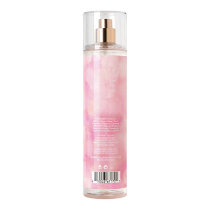 Close up of Scent Beauty body mist label details