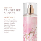 Dolly Parton Tennessee Sunset spray bottle held in hand