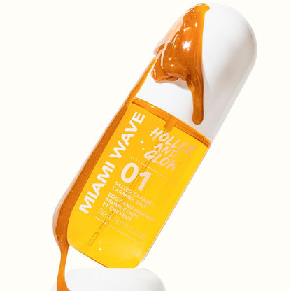 Imported USA beauty products featuring Holler and Glow fragrance mist.