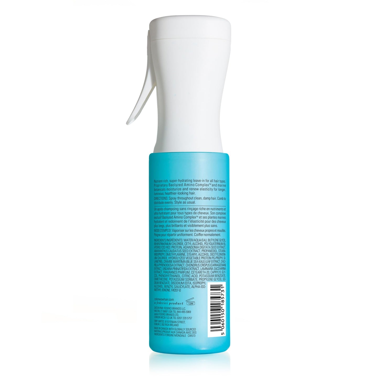 Color Wow Money Mist bottle side profile showing product information