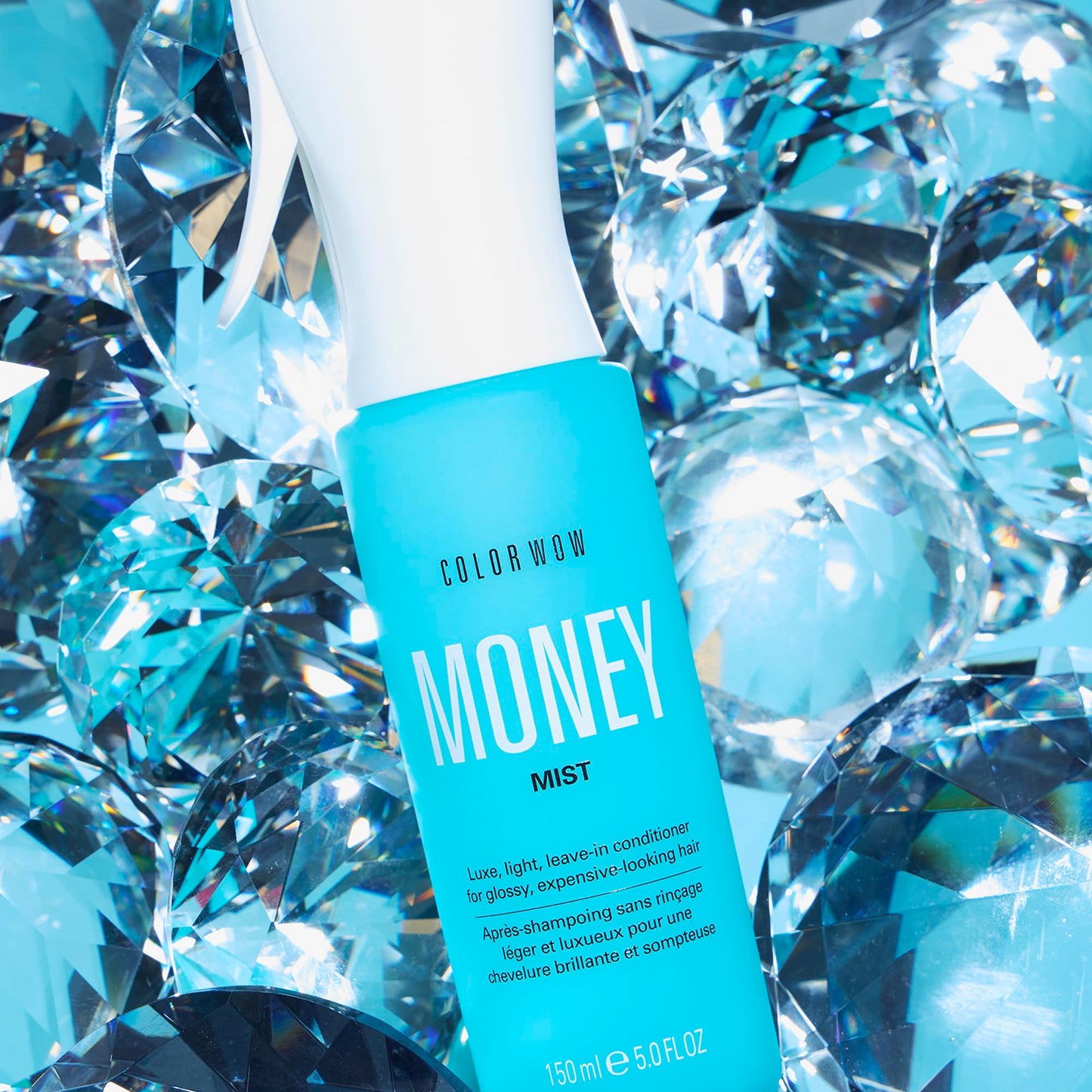 Back label of Color Wow Money Mist Luxe conditioning spray