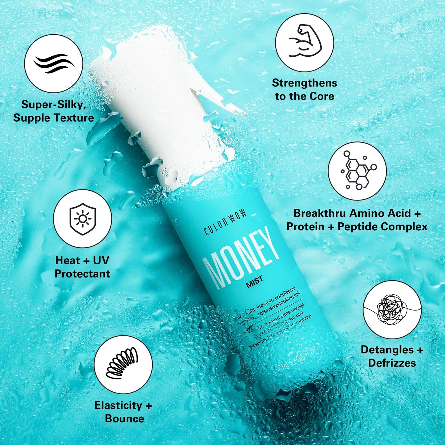 Authentic Color Wow Money Mist 150ml bottle for glossy hair