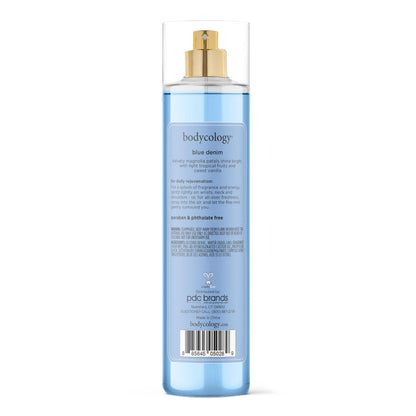 Bodycology Blue Denim lightweight daily fragrance spray duo close up