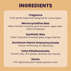 Sweetums SweetSpot natural vegan perfume stick sitting alongside raw vanilla bean accents.