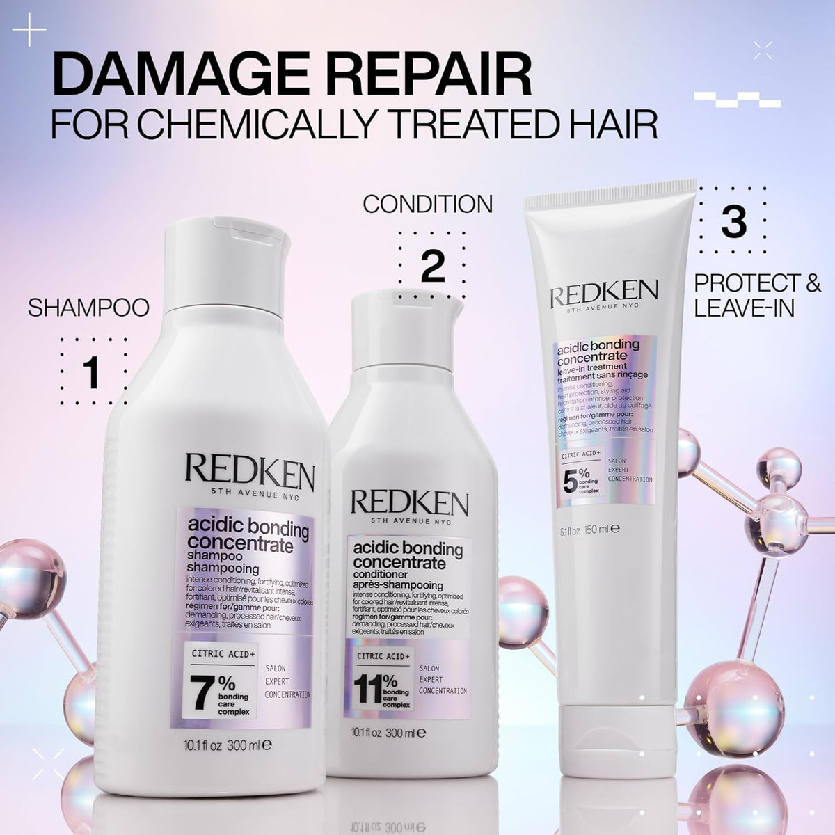 Redken Acidic Bonding Conditioner pump and bottle cap design