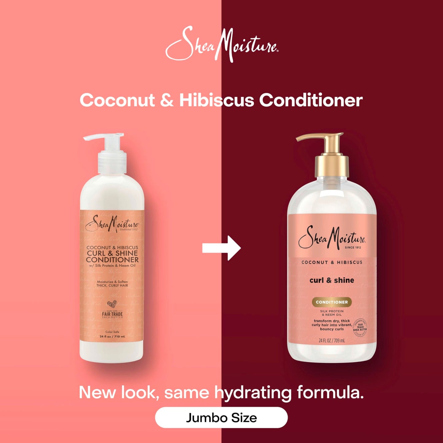 Back label of Shea Moisture curl and shine conditioner 24 fluid ounce