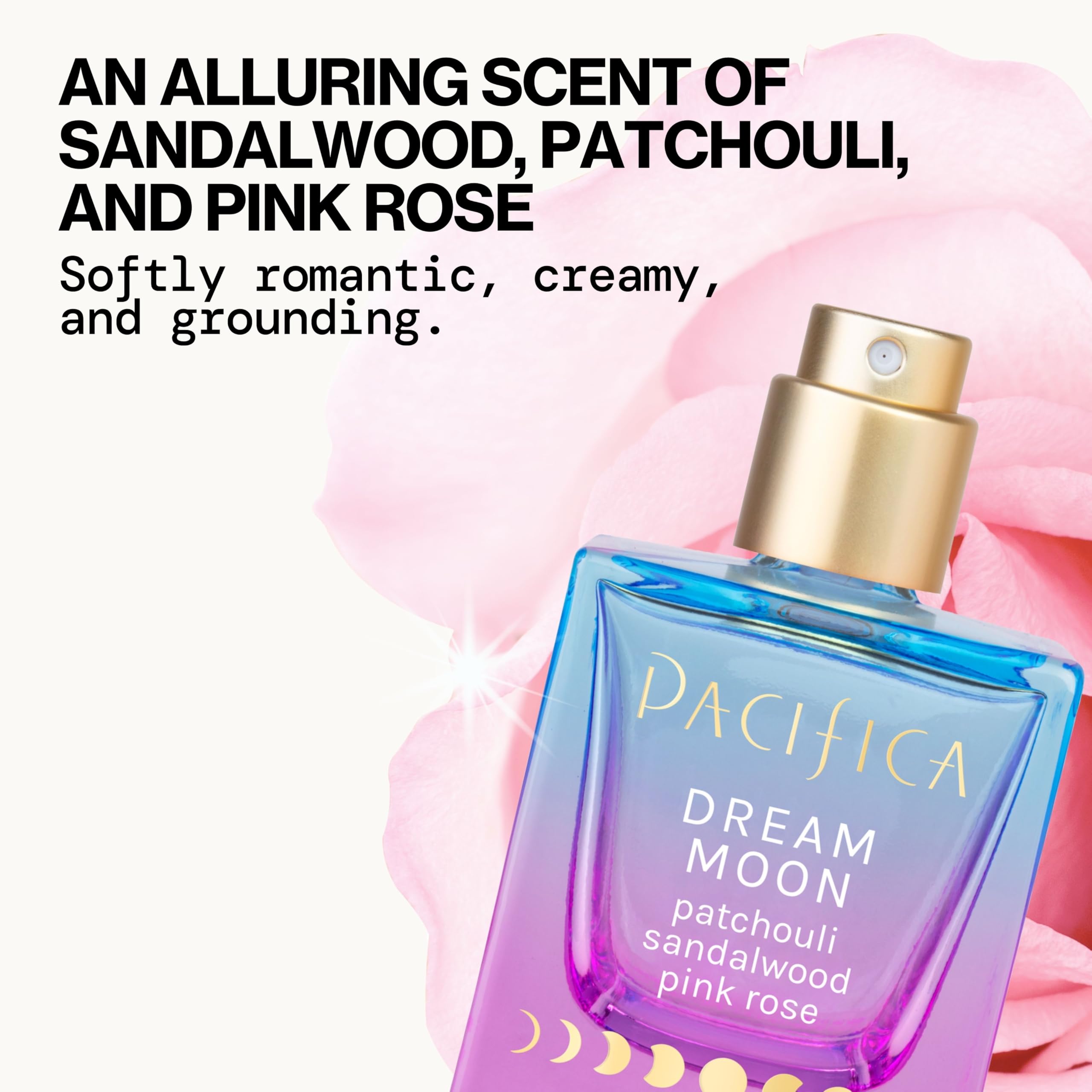 Pacifica Dream Moon perfume glass bottle and packaging