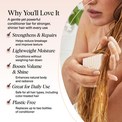 Side view of Kitsch rice protein hair conditioner bar