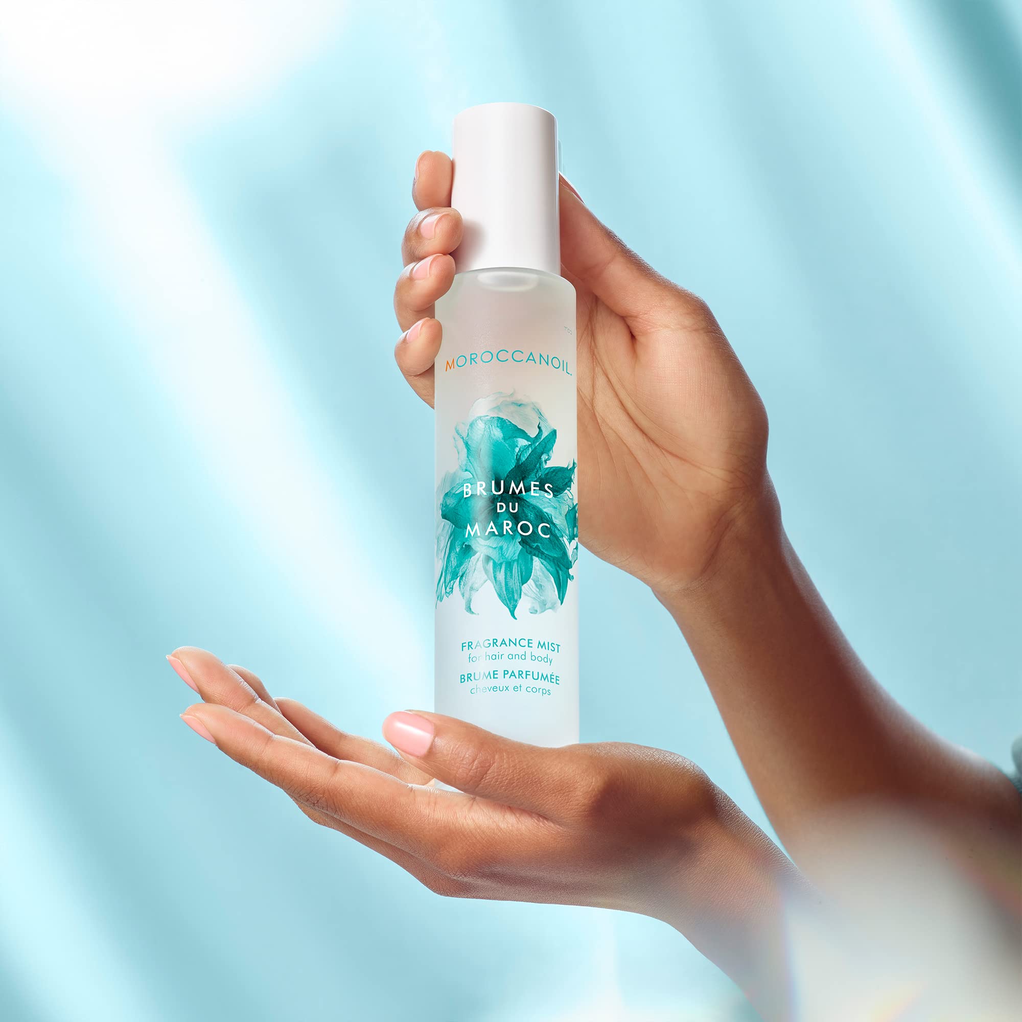 Moroccanoil hair and body mist in travel size packaging