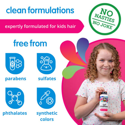Side view of SoCozy kids hair conditioner 10.5 fluid ounce bottle