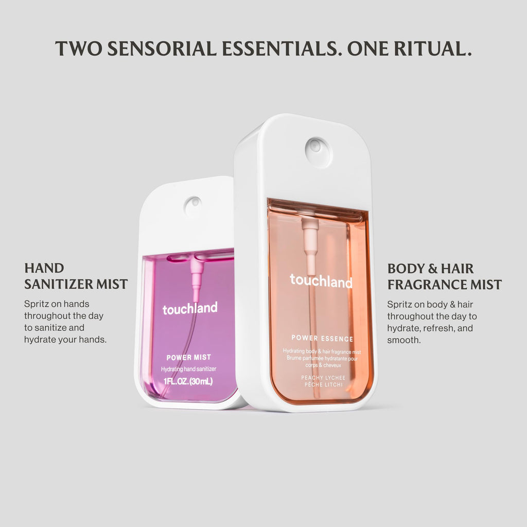 Touchland luxury gourmand vanilla and coconut fragrance mist display