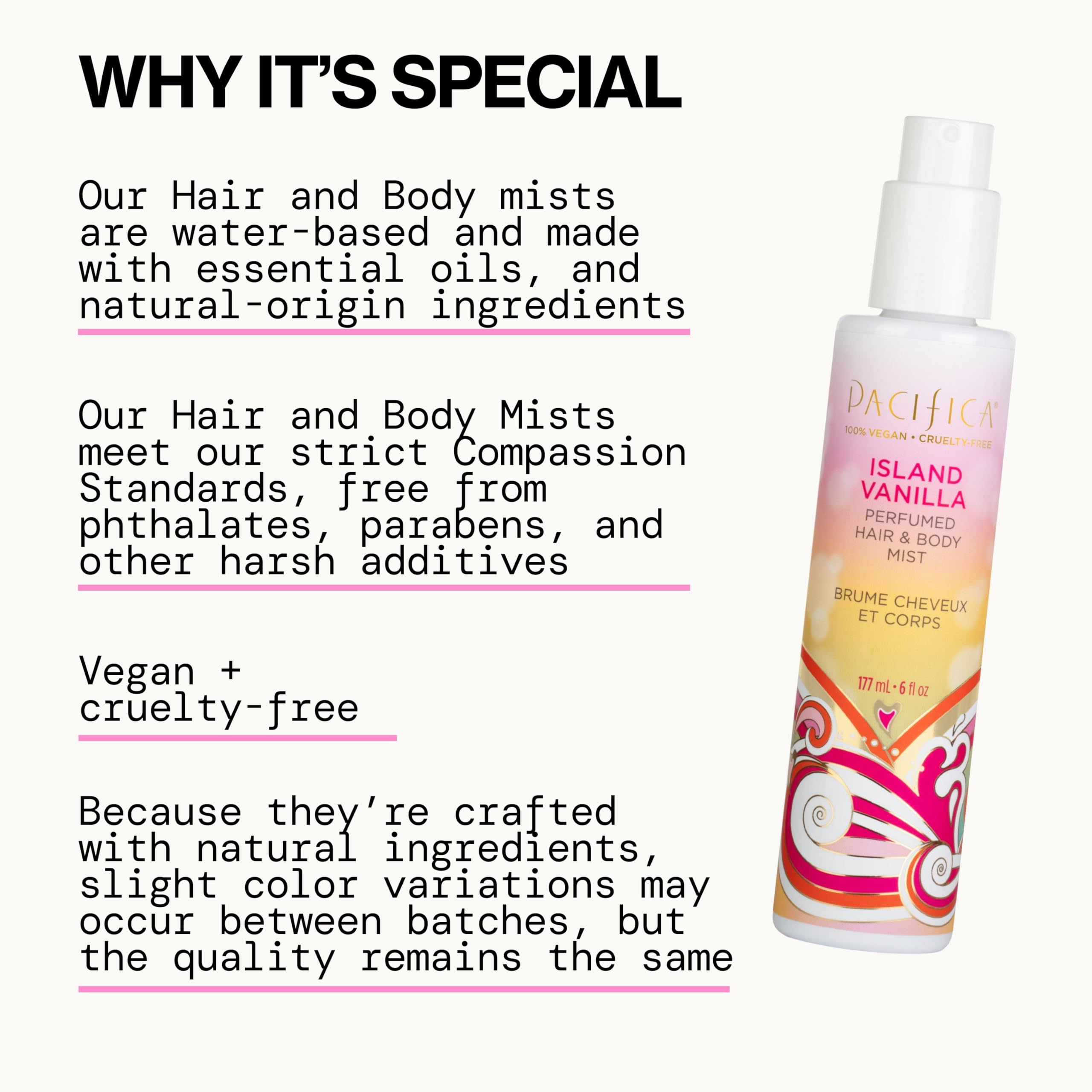 Side view of Pacifica Island Vanilla fragrance spray