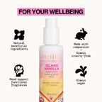 Lifestyle shot showing Pacifica Island Vanilla mist usage