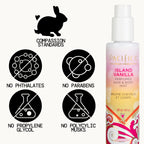 Vegan and cruelty-free labels on Pacifica perfume bottle