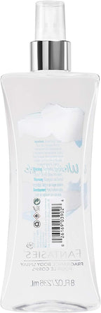 Close up of Body Fantasies Fresh White Musk bottle label