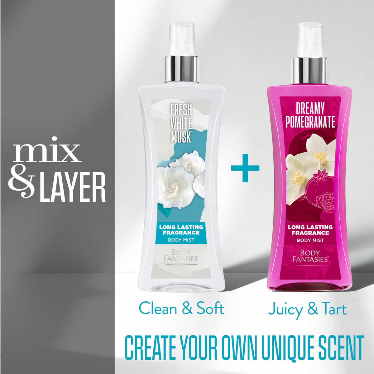 Lifestyle shot of Body Fantasies fragrance body mist